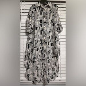 🛍️ Mileage  high low Front and back button down long shirt  Size 2X